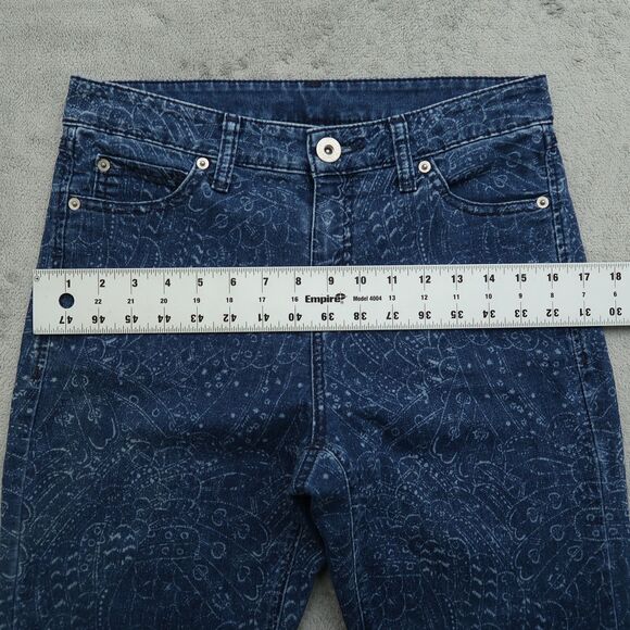 International Concepts Jeans Womens Size 8 Blue Mid-Rise Flare 30" Inseam Fringe - Picture 6 of 15